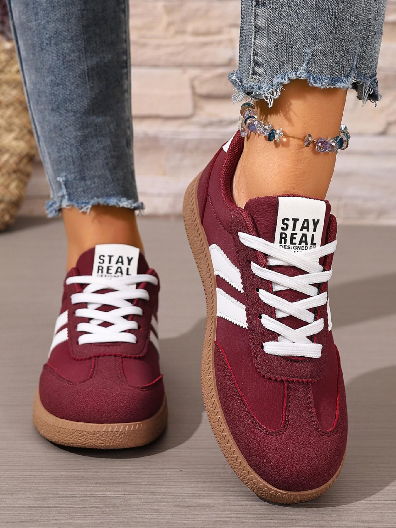 Women's Spring Fall New PU Textile Patchwork Design Sneakers, Trainer, Breathable Comfort Casual Low Top Walking Shoes, Anti-Slip Non Slip Thick Sole Lightweight