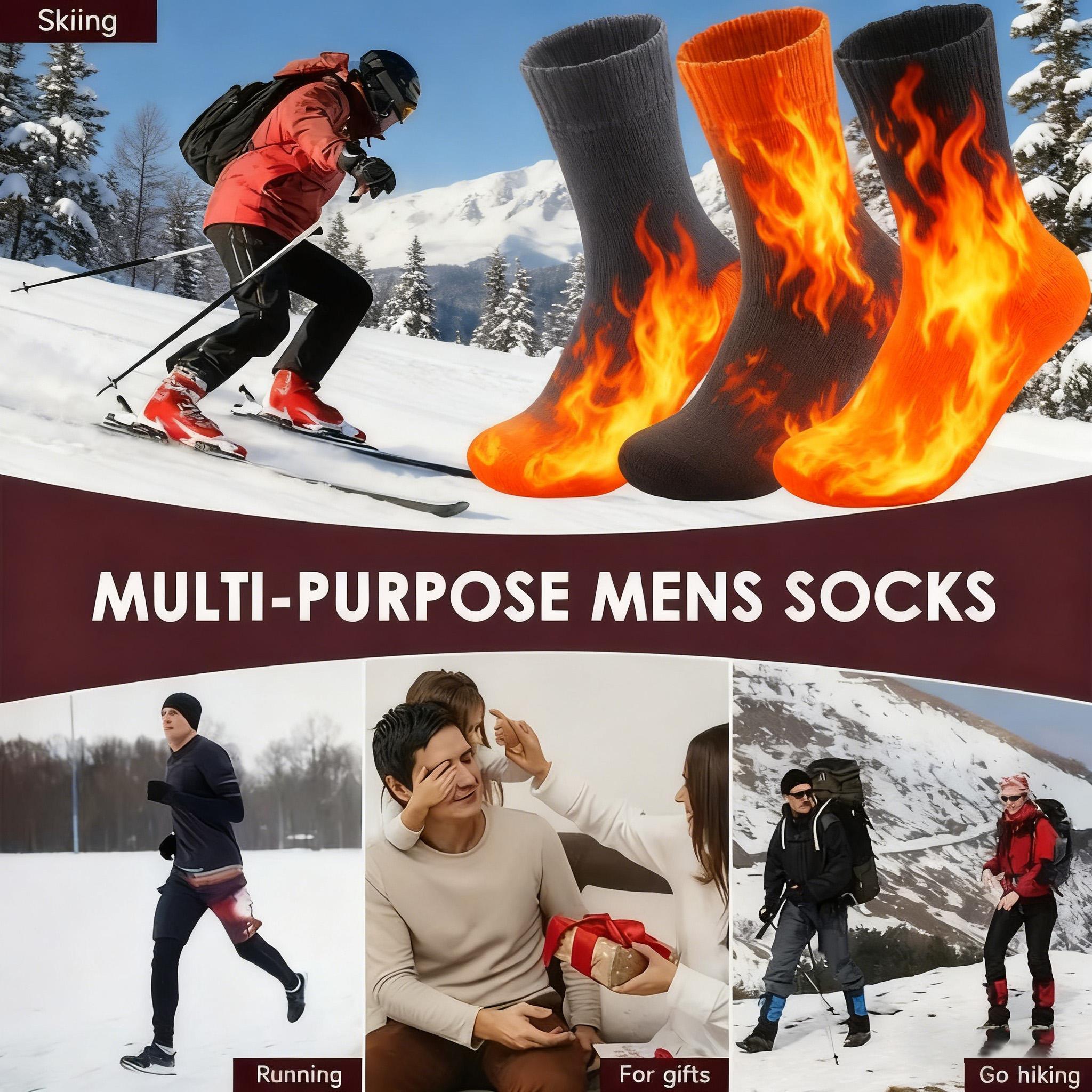 3/10 Pairs Men’s Winter Socks, Thermal Boot Socks with Thick Fleece Lining, Soft Cozy Warm Socks for Cold Weather, Outdoor Work, Hiking, Camping, Snow Days & Everyday Wear