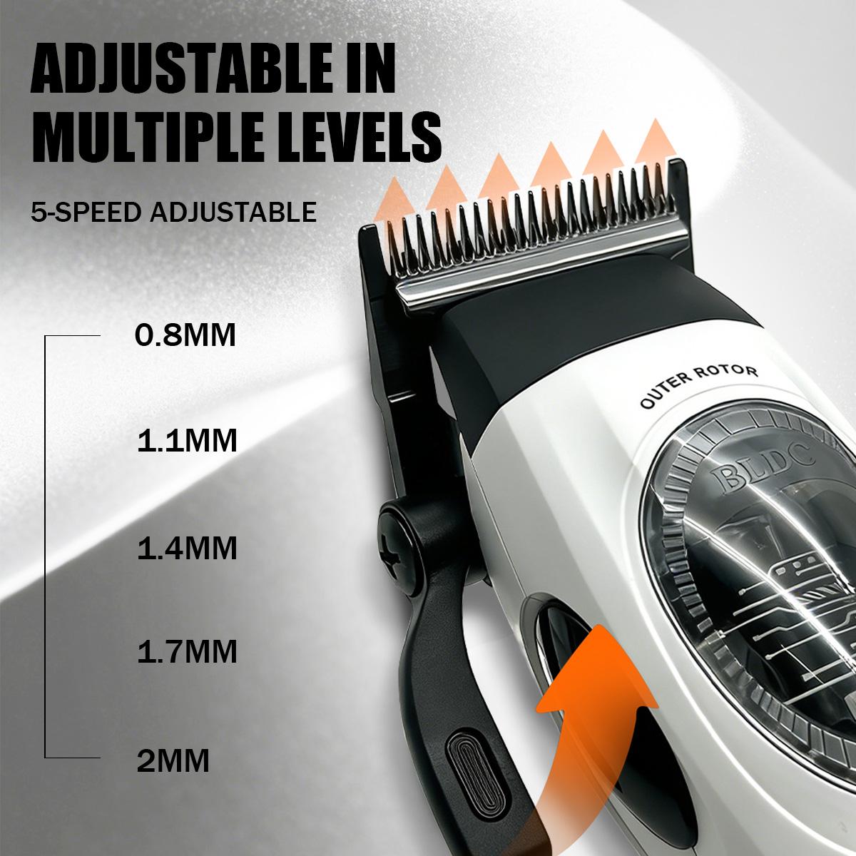 Kemei Professional Clippers SPACE blades Rechargeable Hair Trimmers External Rotor 10000RPM Adjustable Clipper For Man KM-1423