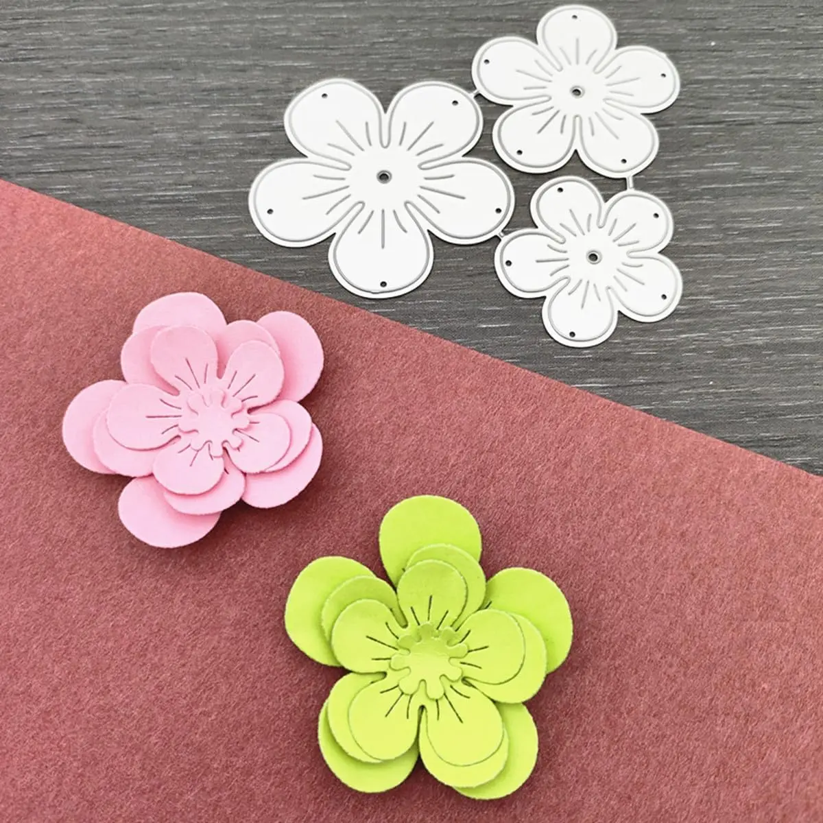 Rose Flower Metal  Cuts,Wedding Flower Leaf Leaves  Dies Cut Stencils for DIY Scrapbooking Album Decorative Embossing Paper Dies for Card Making (D)