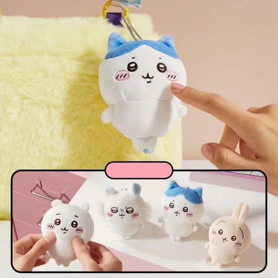 Cute Plush Keychain Doll, 11cm Soft Toy Pendant, Rabbit Hamster Cat Styles, Perfect Gift for Friends, Bag Decoration Accessory