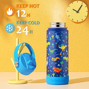 Product Introduction of Fimibuke Insulated Water Bottle - 18oz BPA-FREE 18/8 Stainless Steel Cup with Straw Travel Tumbler Double Wall Vacuum Leak Proof Water Bottle for School Boys Girls Mug Springtok 11