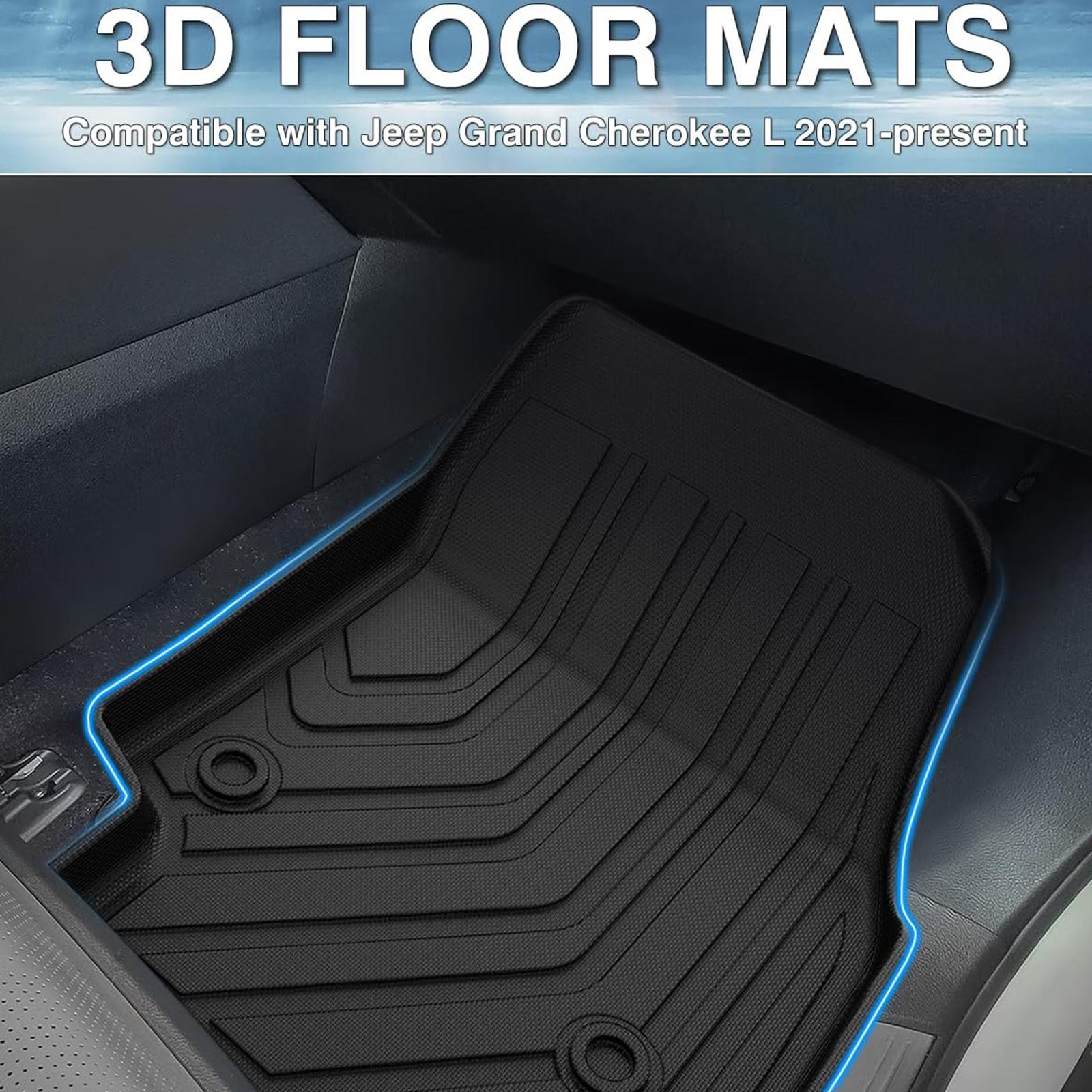 Canvcle Custom Fit Floor Mats & Trunk Mat for Jeep Compass 2017-2025 TPE Odorless All Weather Cargo Liners with Backrest Mat Anti-Slip Design Eco-Friendly Safe Materials Truck Accessories