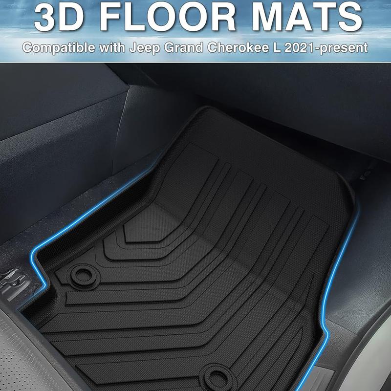 Canvcle Custom Fit Floor Mats & Trunk Mat for Jeep Compass 2017-2025 TPE Odorless All Weather Cargo Liners with Backrest Mat Anti-Slip Design Eco-Friendly Safe Materials Truck Accessories