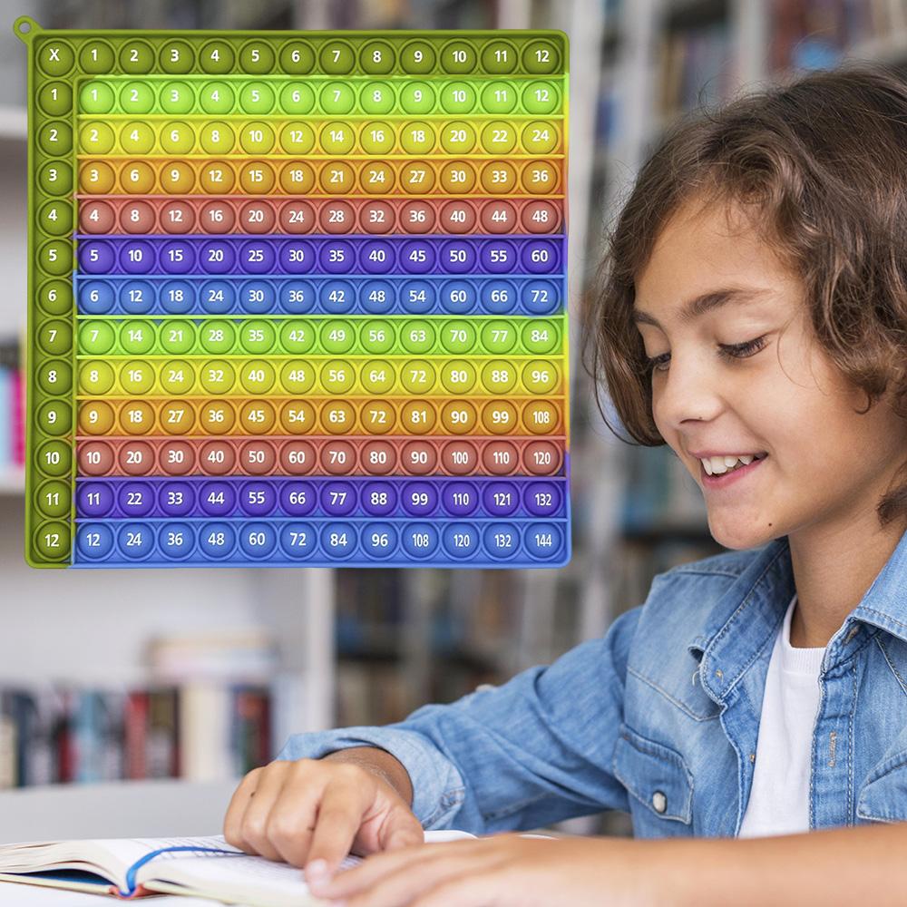 12x12 Multiplication Fast Push Bubbles Math Learning Toy, Times Table Practice Board Game, Educational Number Manipulative for Kids, Math Learning Blocks, Math Learning Tools