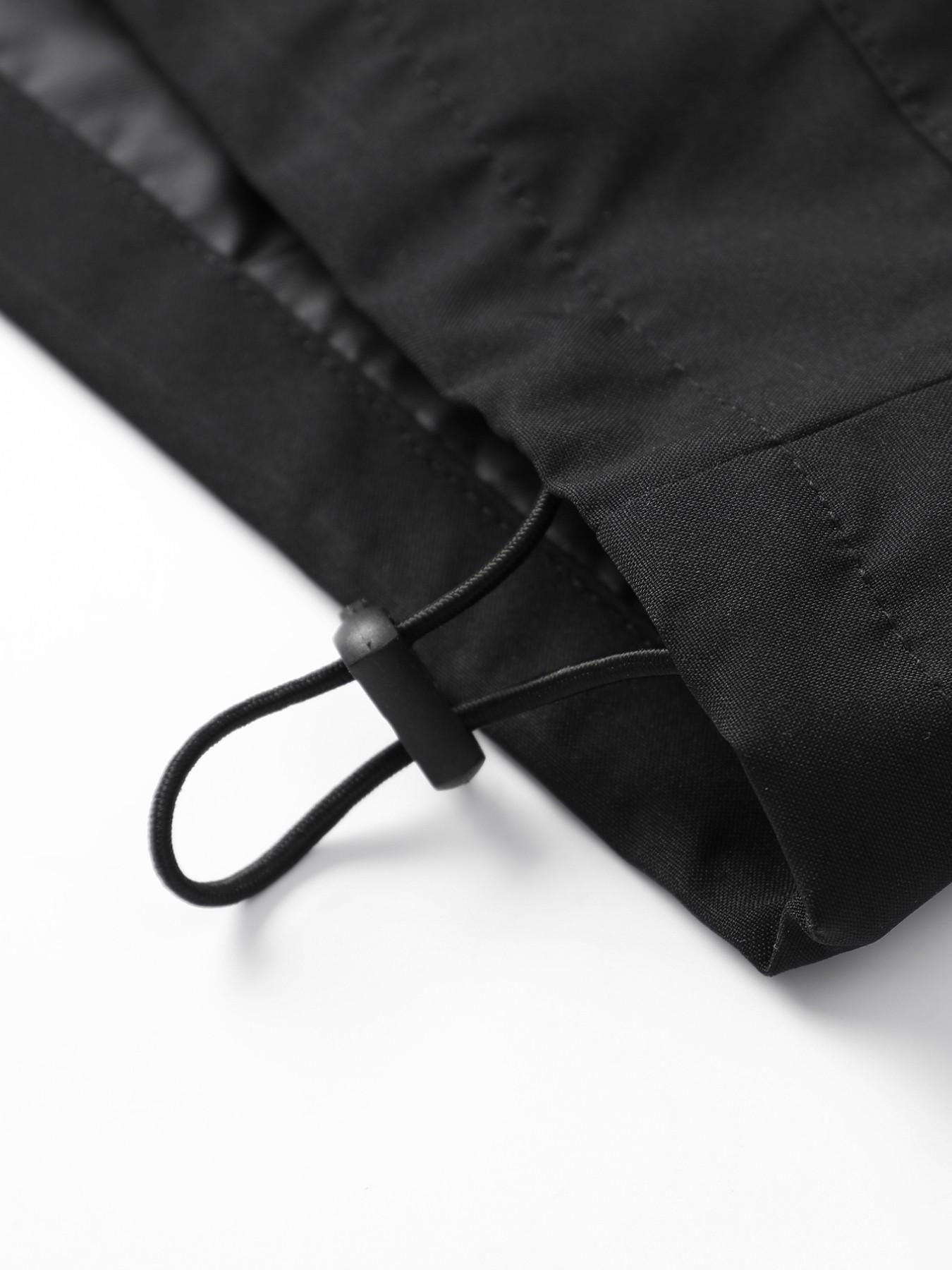 Men's Plus Size Windproof Zipper Jacket, Smooth Durable Fabric, Loose Fit Stand Collar Workwear, Letter Print Design, Retro Sport Style