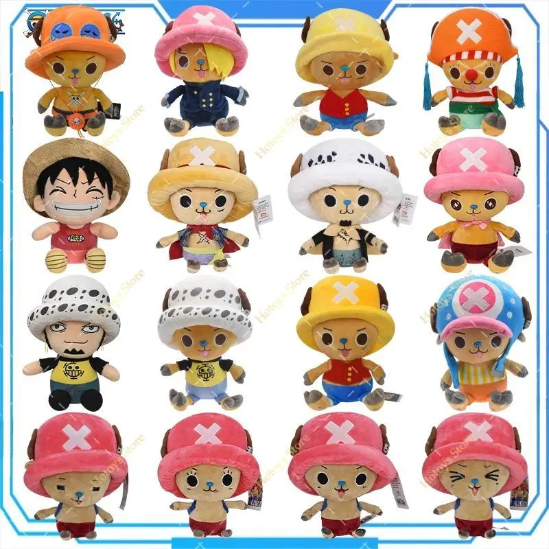 Genuine 4-12 inch One Piece Plush Toy Anime Plush Tony Tony Chopper Luffy Ace Nami Sabo Cute Soft Stuffed Peluche Doll Fans Gift