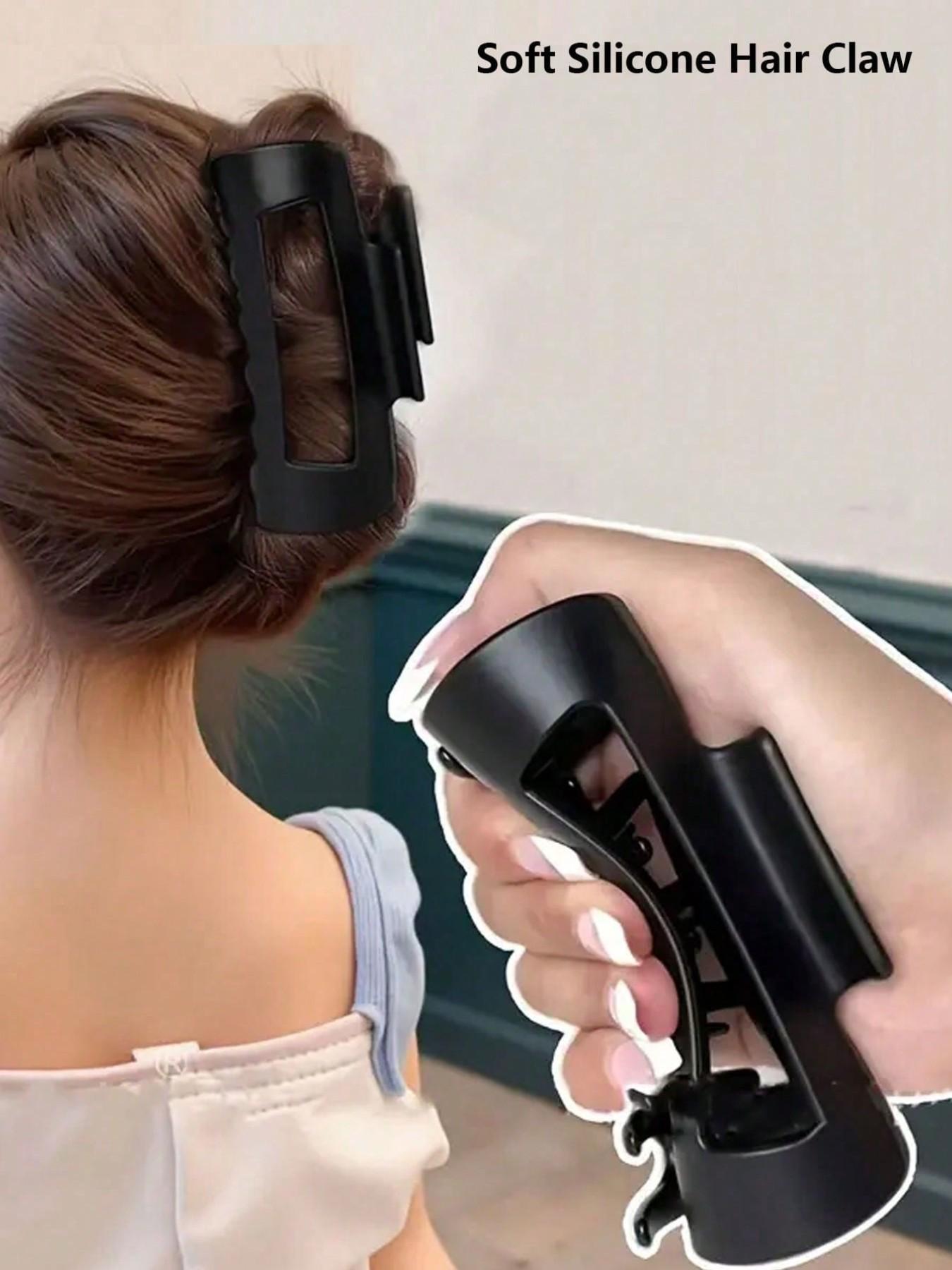 Soft Silicone Hair Claw, High-End Anti-Drop Unbreakable Hair Clip, Square Hair Soft Claw Clips for Women, Flexible Clawclip for Thick Hair, Lightweight Large Cozy Clip Special soft hairpins, suitable for various occasions, 2026 New Design Hair Accessories