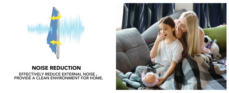 Deconovo Blackout Curtains(2 Panels, Silver Print Wave Striped Pattern) - Thermal Insulated,Soundproof Drapes with Grommet for Living Room & Bedroom