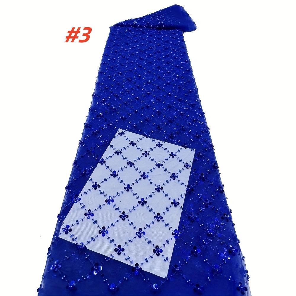 Luxury African Lace Fabric, High-Quality French Mesh Embroidery Beaded, Elegant Lace Trim, Perfect for Wedding Evening Events, Elegant Design