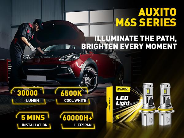 AUXITO 2025 Latest 9007 Headlight Bulbs, 6500K Cool White 800% Brighter, HB5 Light Bulbs for Fog Light, Non-polarity, Plug and Play, Pack of 2 AUXITO 2025 Latest 9007 Headlight Bulbs, 6500K Cool White 800% Brighter, HB5 Light Bulbs for Fog Light, Non-polarity, Plug and Play, Pack of 2