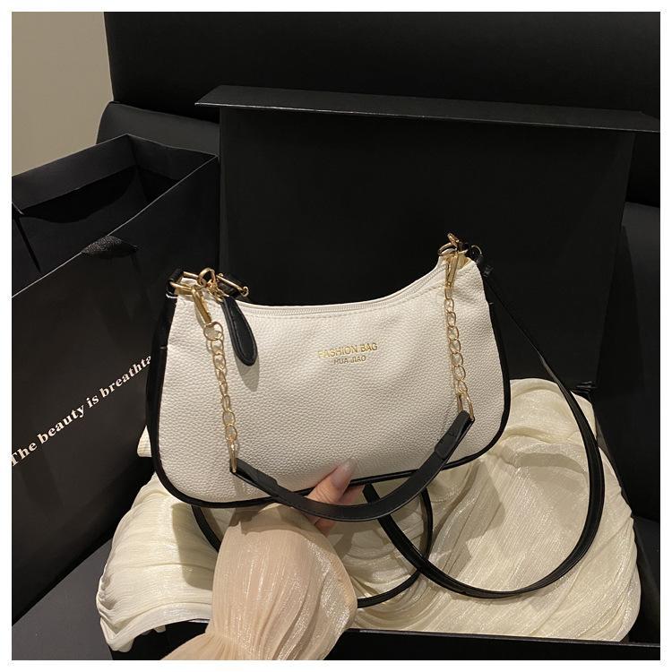 Women's Viral Cherry Charm Synthetic Baguette Bag - Cute Mini Shoulder Bag with Gold Chain, Ideal for Brunch, Date Night, Crossbody Daily Use