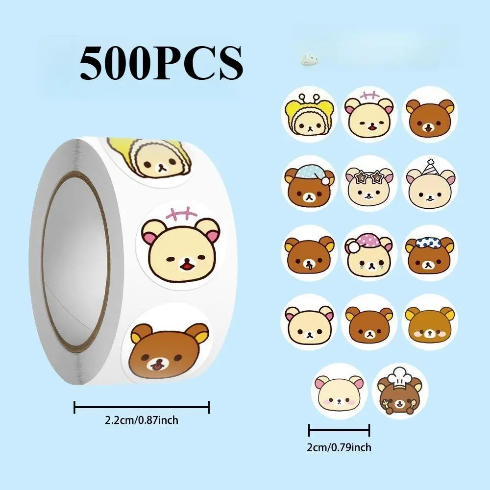 500PCS Kawaii Rilakkuma Anime Stickers Cute Cartoon for Phone Desktop Luggage Sticker DIY Girls Birthday Gift Kids Toy