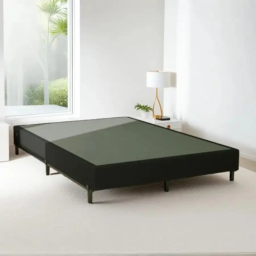 5inch Queen Size Box Spring - Heavy Duty Metal Mattress Foundation with Guardrail, Lightweight, Anti-Noise, Non-Slip, 3000 lbs Weight Capacity, Easy Assembly for Floor Use, Assembly Required,sohochic