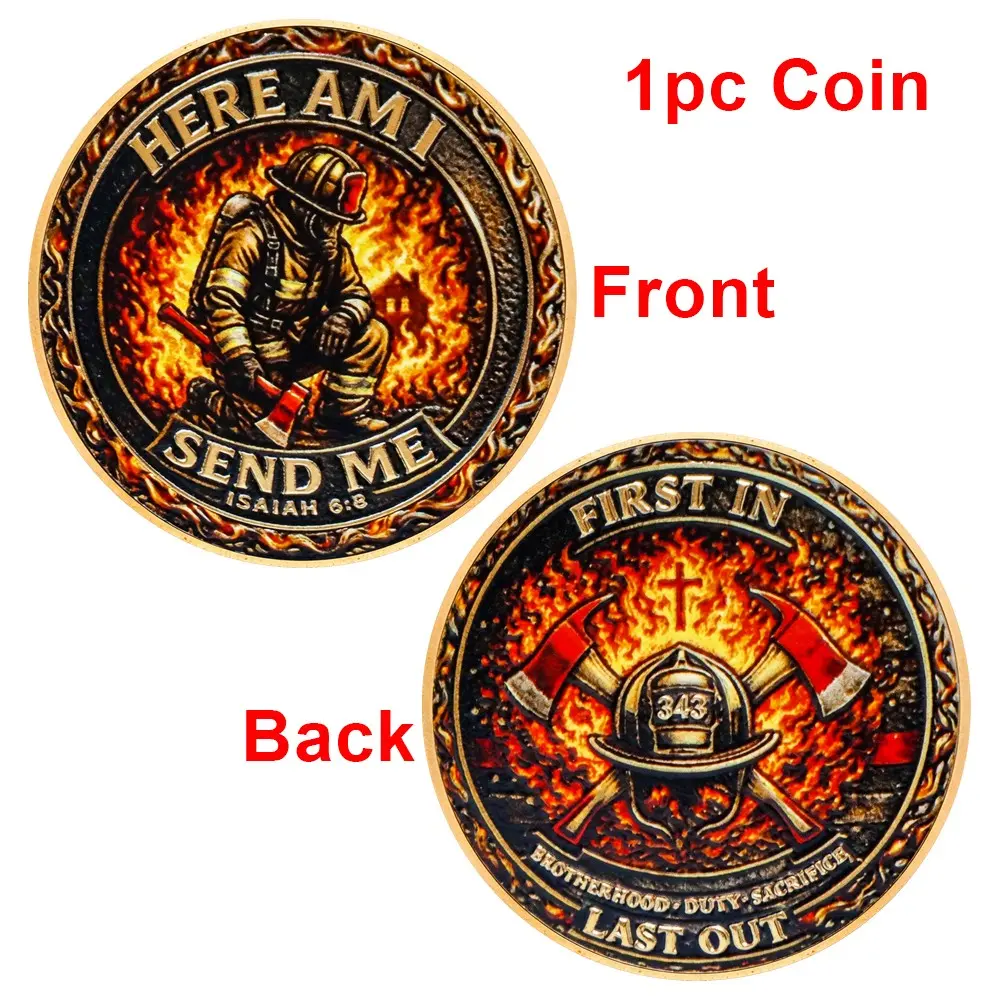 First to Last Firefighter Memorial Coin, Unique Guardian Token, Collectible Commemorative Coin, Gift for Firefighters, Daily Use