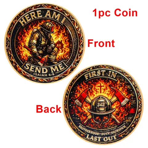 First to Last Firefighter Memorial Coin, Unique Guardian Token, Collectible Commemorative Coin, Gift for Firefighters, Daily Use