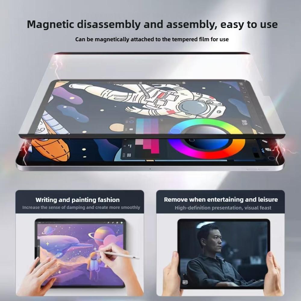 Magnetic Screen Protector Film for iPad 10th Gen, 11th Gen, Air 7/6/5/4, Pro 12.9/13 Inch, Anti-Glare, Easy Install, Reusable, Detachable Cleaning