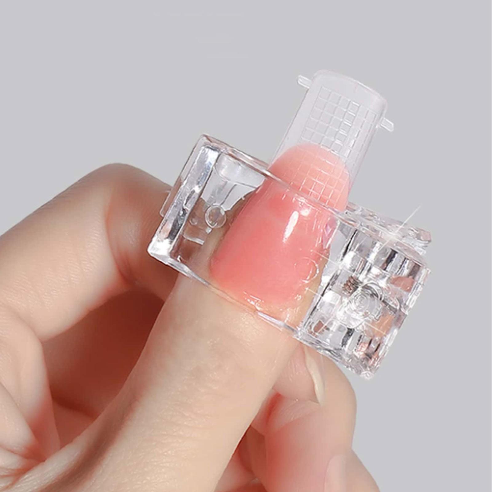 10pcs Acrylic Nail Clip Transparent Gel Quick Building Nail Tips Clips Fingernail Extension UV Clamps Manicuring Art Builder Tools Set