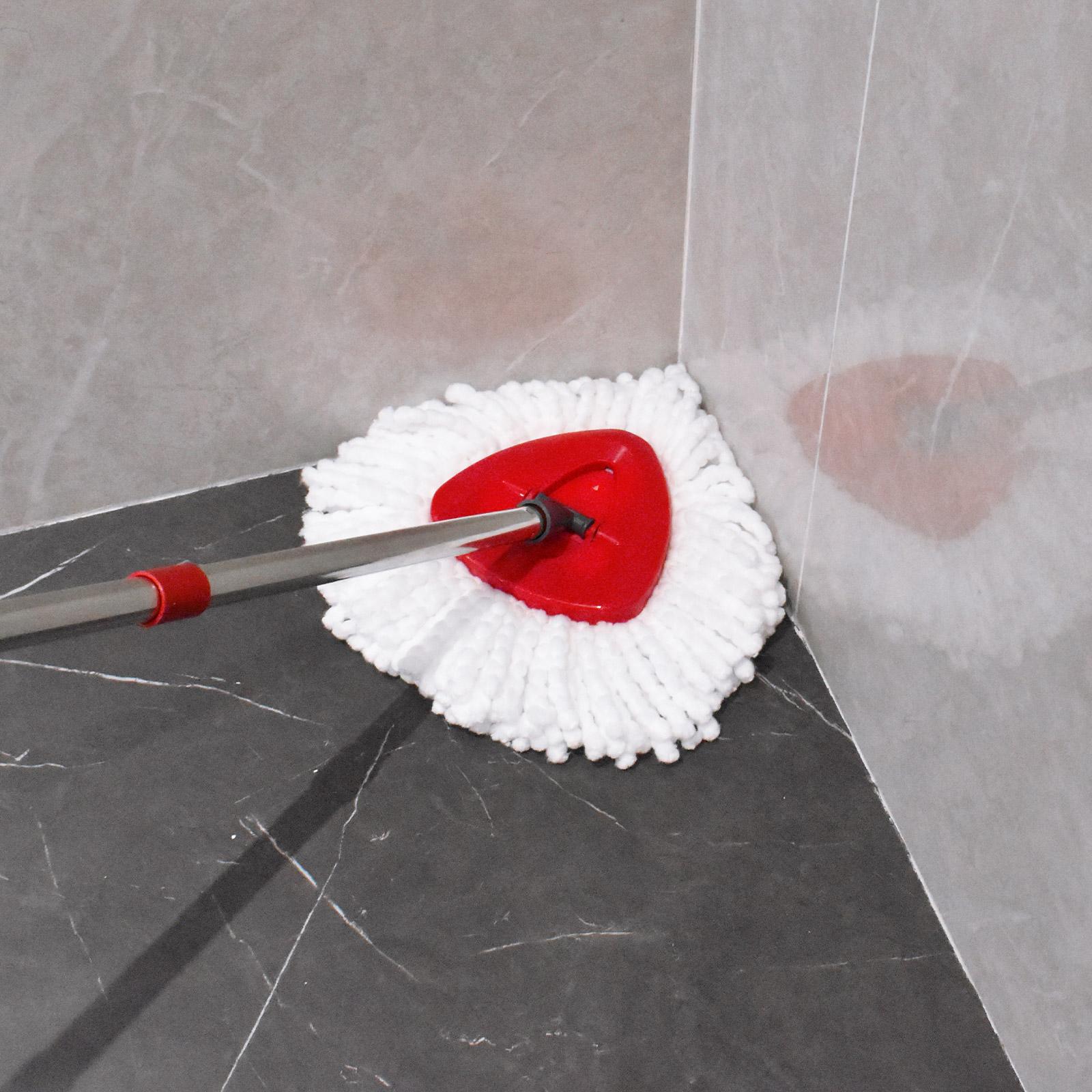 1 set Upgrade Triangle Rotating Mop Set, Includes Mop Handle, Base, Replacement Brush Head and 2Microfiber Refills, Compatible with Vileda/o-Cedar System, Effective and Easy Cleaning Set, Kitchen Bathroom Cleaning Supplies, Christmas, Triangle Mop Heads