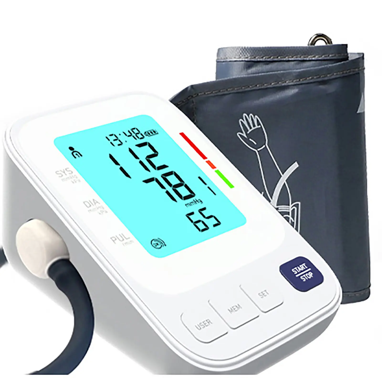 Blood Pressure Gauge LCD Display Smart Storage Portable Accurate Arm Cuff Blood Pressure Meter for Home