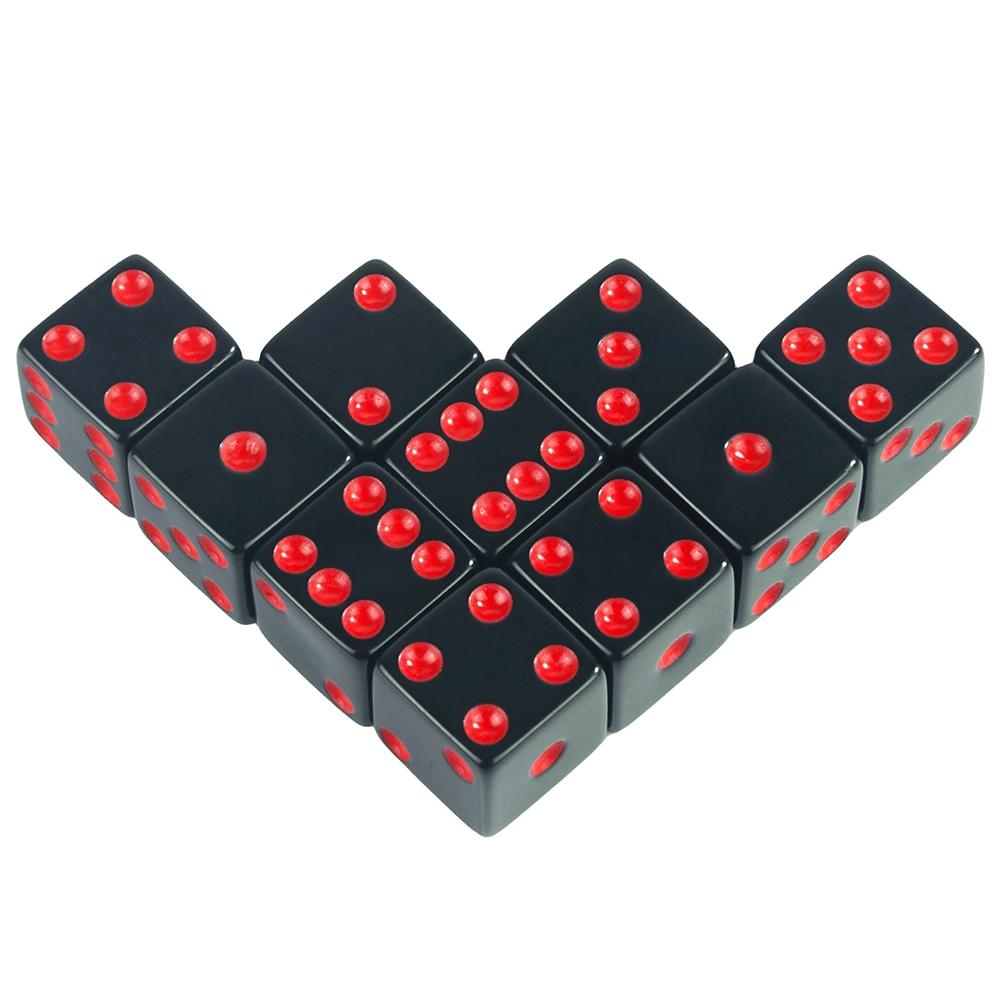 10pcs Acrylic D6 Dice Set, 16mm Standard Size Right Angle Dice, Tabletop Game Accessories, Choking Hazard Warning, No Ca Prop 65, Non-Toxic Material, Durable