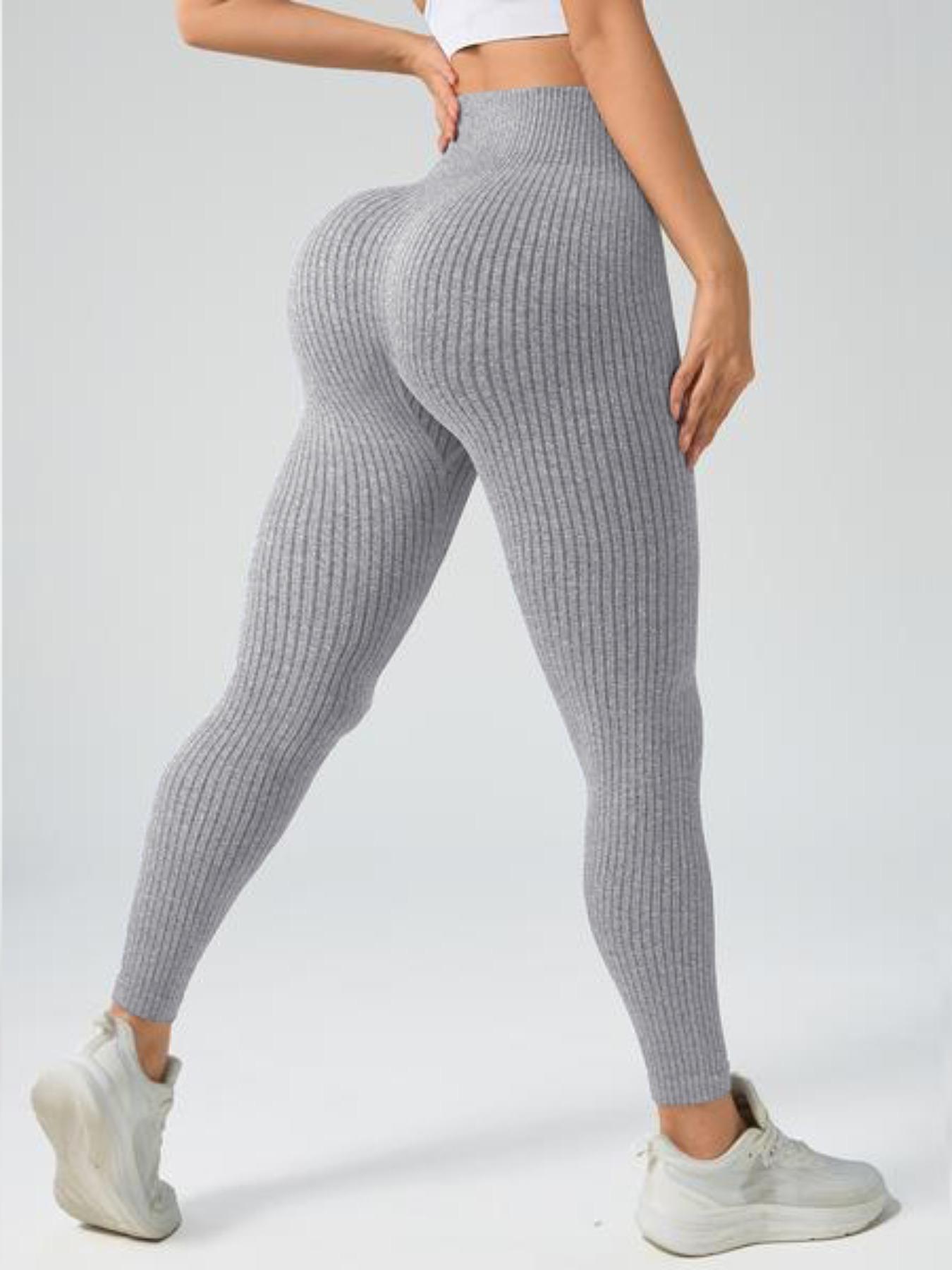 3pcs Women's Seamless Soft Athletic Stretchable Yoga Pants, High Waisted Ribbed Fitness Leggings, Perfect for Running, Cycling, and Gym Use, Comfortable Sportswear