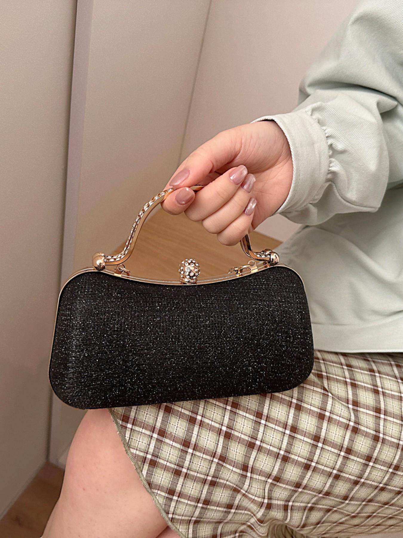 Elegant Rhinestone Bridal Bag, Sparkling Shoulder Clutch, Unique Design Party Evening Bag for Women, Perfect for Weddings & Events