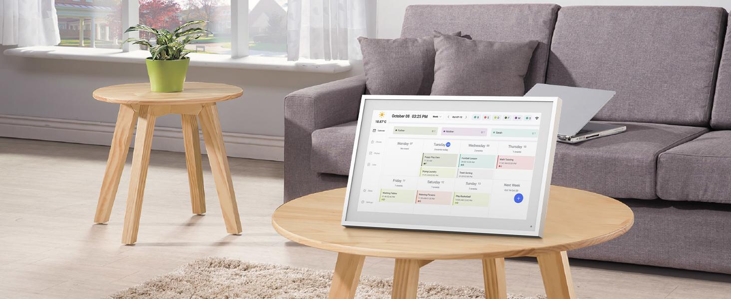 15.6 Inch Smart Digital Calendar, Wall Electronic Calendar, 1920 * 1080 IPS Full HD Touch Screen Display for Family Meal Planner Support - Streamline Household Organization