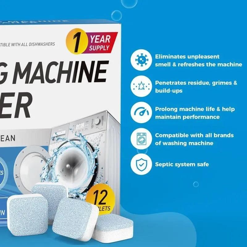 Automatic Washing Machine Tub Cleaner, Dishwasher Stain Remover Tablets, Effective Cleaning Agent for Home Appliances