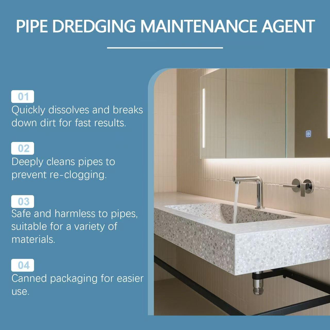 Drain Cleaner Kitchen Grease Bathroom Hair Clog Protection Odor Removal Household Cleaning Agent, Effective Pipeline Care Solution