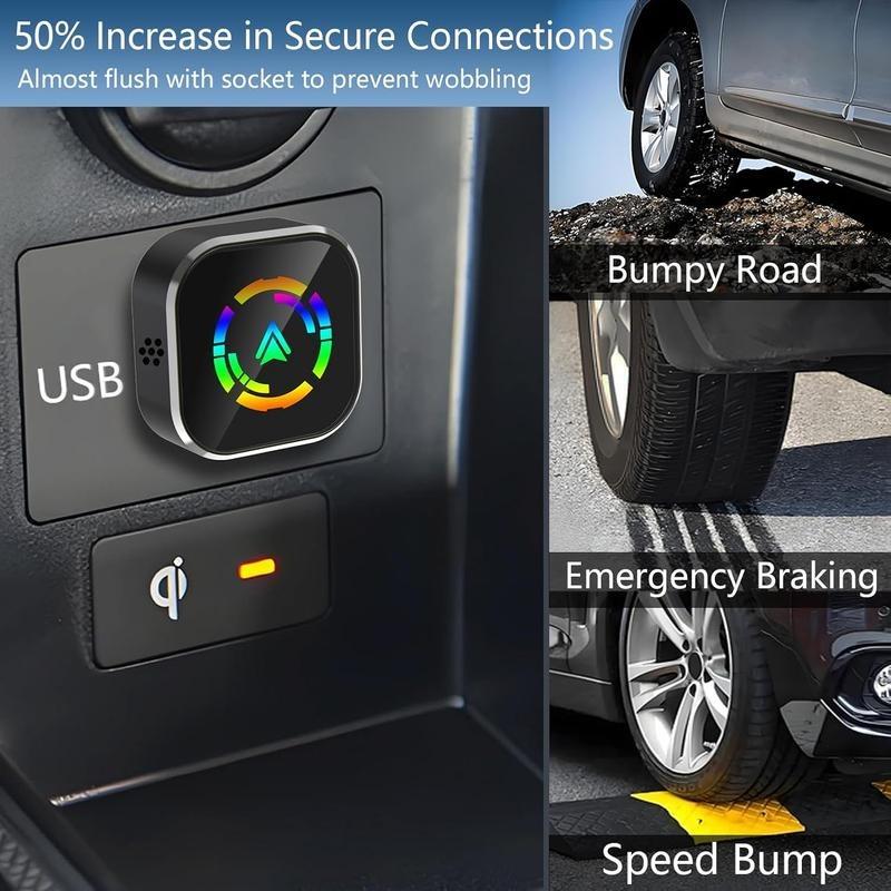 2025 Wireless Carplay Adapter for iPhone/Android - Fast Connection, No Latency, Hands-Free Calling & Charging, Wireless Adapter Electronic Charger Carplay Dongle, Carplay Dongle Connectivity