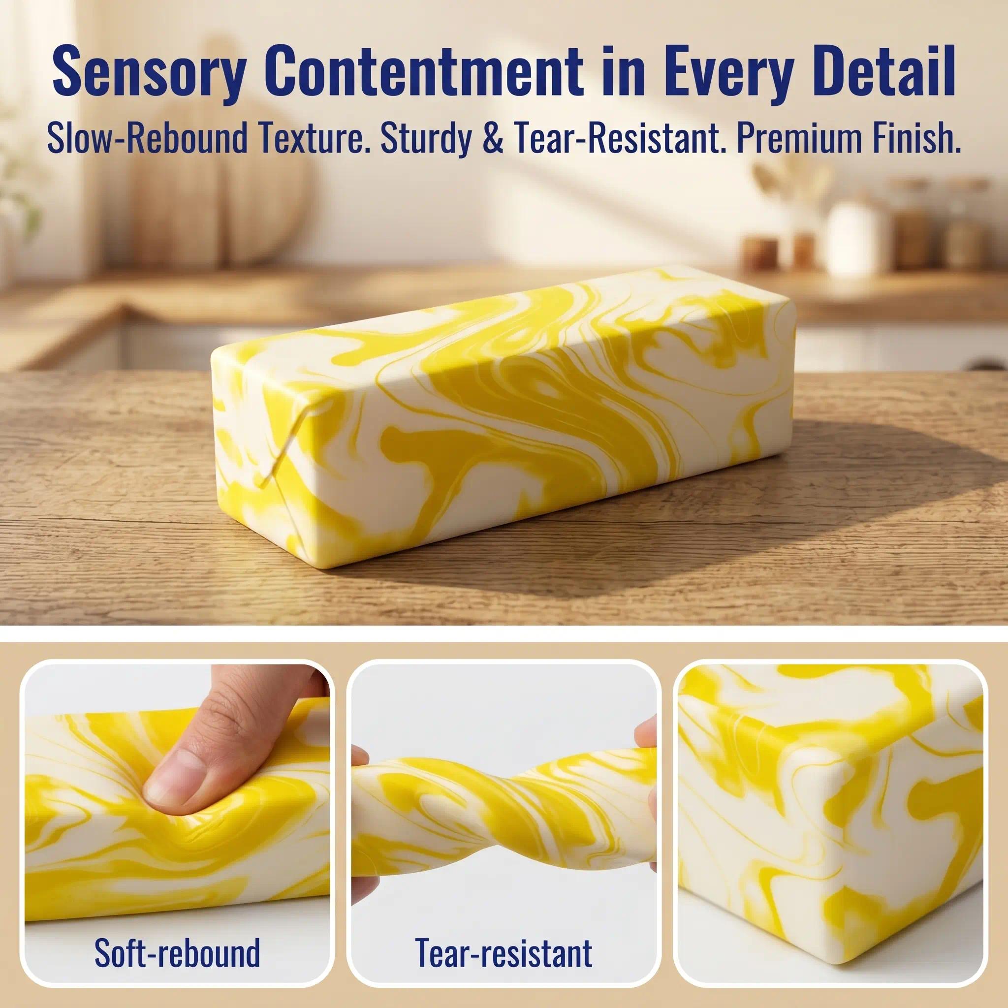 Butter Squishy Stress Toy, Squishy Fidgets, Anxiety Squishies, Realistic Butter Stick Fidget, Slow Rising Soft Squeeze Toy for Adults Stress Relief & Anxiety Relief, Sensory Desk Toy & Gift for Office Home