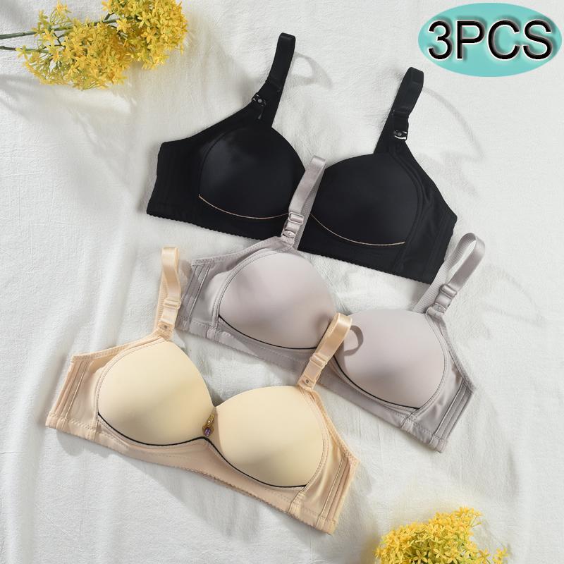 3Pcs Women Simple Colorblock Seamless Bra Comfort & Breathable Wireless Push Up Bra Solid Color Lingerie Christmas Womenswear Minimalist wireless bra Colorblock Wireless push bra 3Pcs Women Simple Colorblock Seamless Bra Comfort & Breathable Wireless Push Up Bra Solid Color Lingerie Christmas Womenswear Minimalist wireless bra Colorblock Wireless push bra