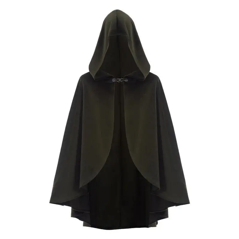 Medieval Retro Hooded Cloak Halloween Grim Reaper Wizard Cosplay Cloak Versatile Costume Accessory Cosplay Costume for Women Men