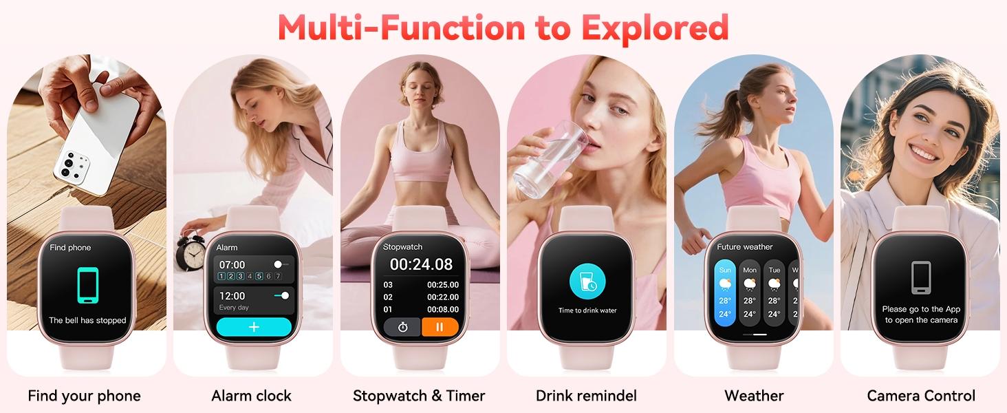 2026 Women's Smartwatch, Waterproof Smart Watch, Gift Set 1.83-inch Touchscreen Display Answer/Make Calls 100+ Sports Modes Message Alerts DIY Customizable Watch Faces Wearable Device Compatible with iPhone/Android Systems Gift for Girlfriend