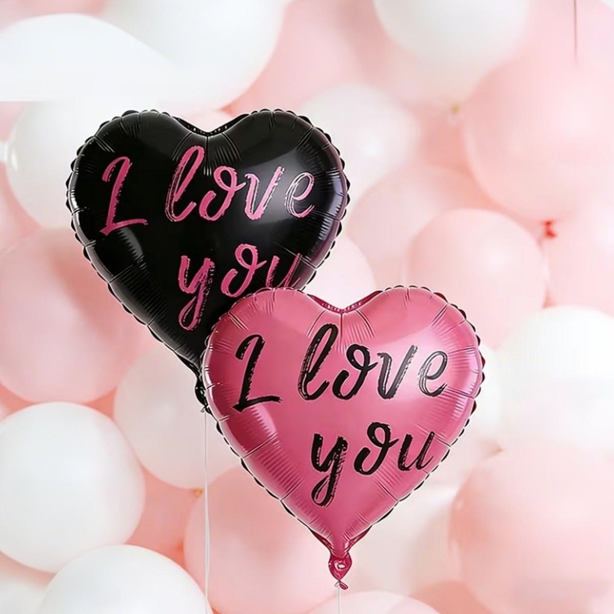 5pcs 18 Inch Rose Aluminum Heart Decorations, Perfect for Proposals, Weddings, Anniversaries, Romantic Scene Setup