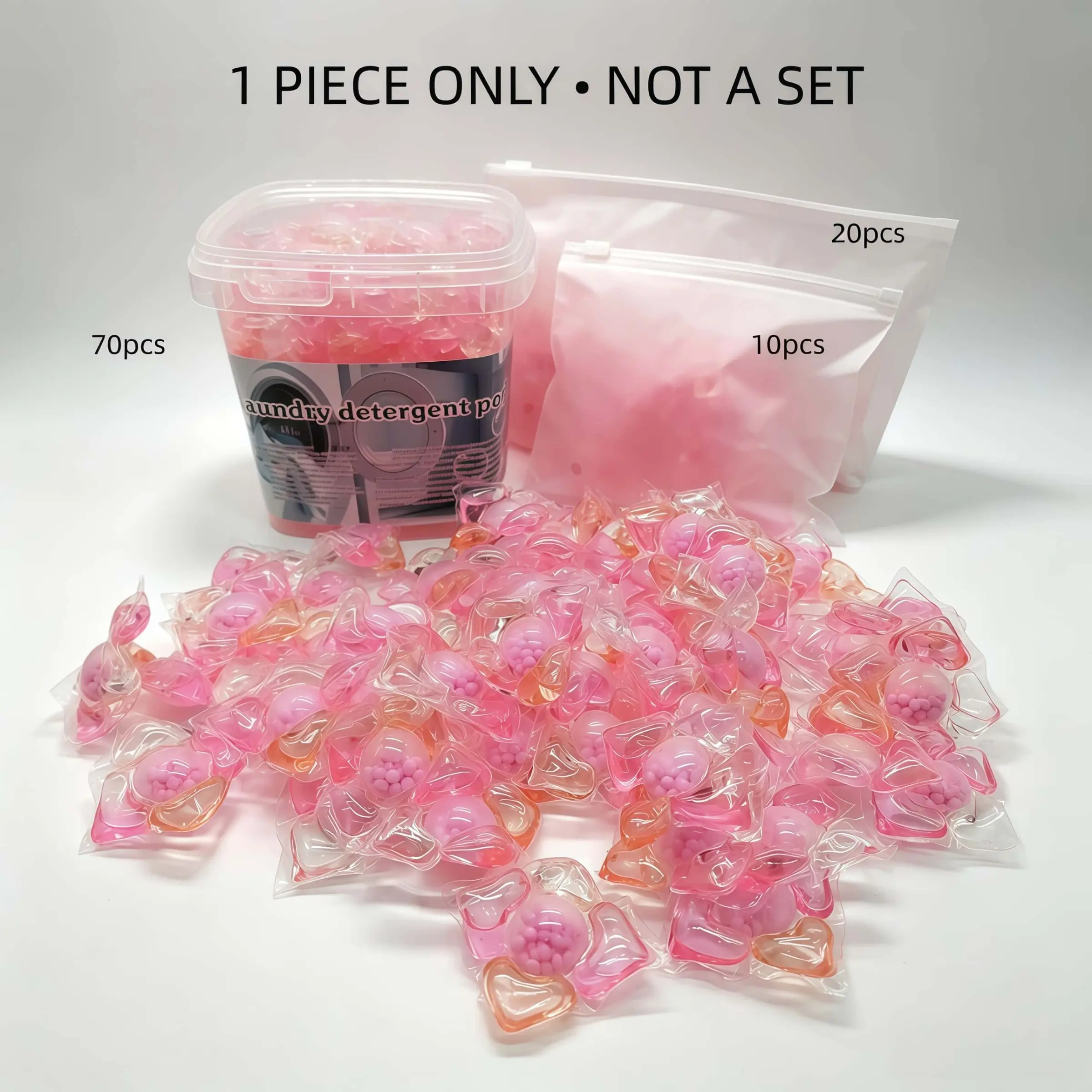 5-In-1 Laundry Detergent Pods, Cherry Blossom Scent, Deep Clean, Long-Lasting Freshness, Odor Elimination, Family Size, Convenient Use