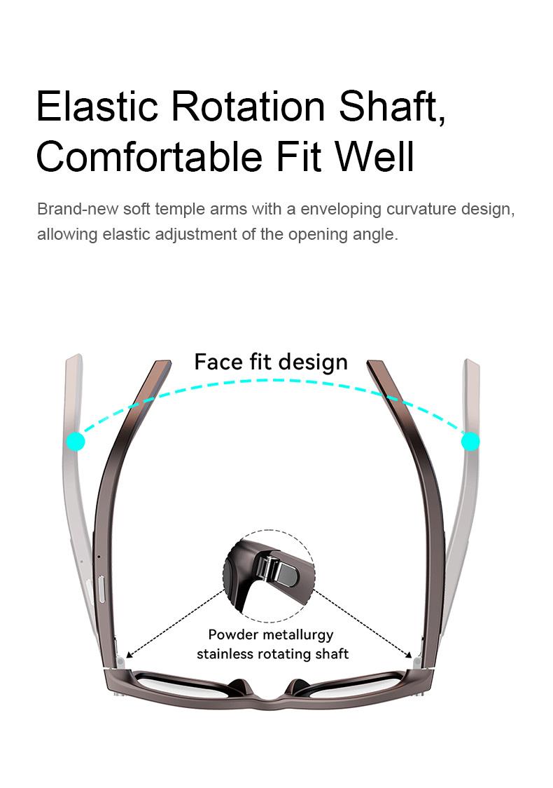 Smart Bluetooth Glasses with HD Camera, 1080p Video Recording Wearable Smart Glasses, Anti-shake Shooting Outdoor Sports Camera Sunglasses, Multifunctional Wireless Audio Glasses with Intelligent Voice Assistant, Built-in Earphone Anti-blue Light Eyeglass