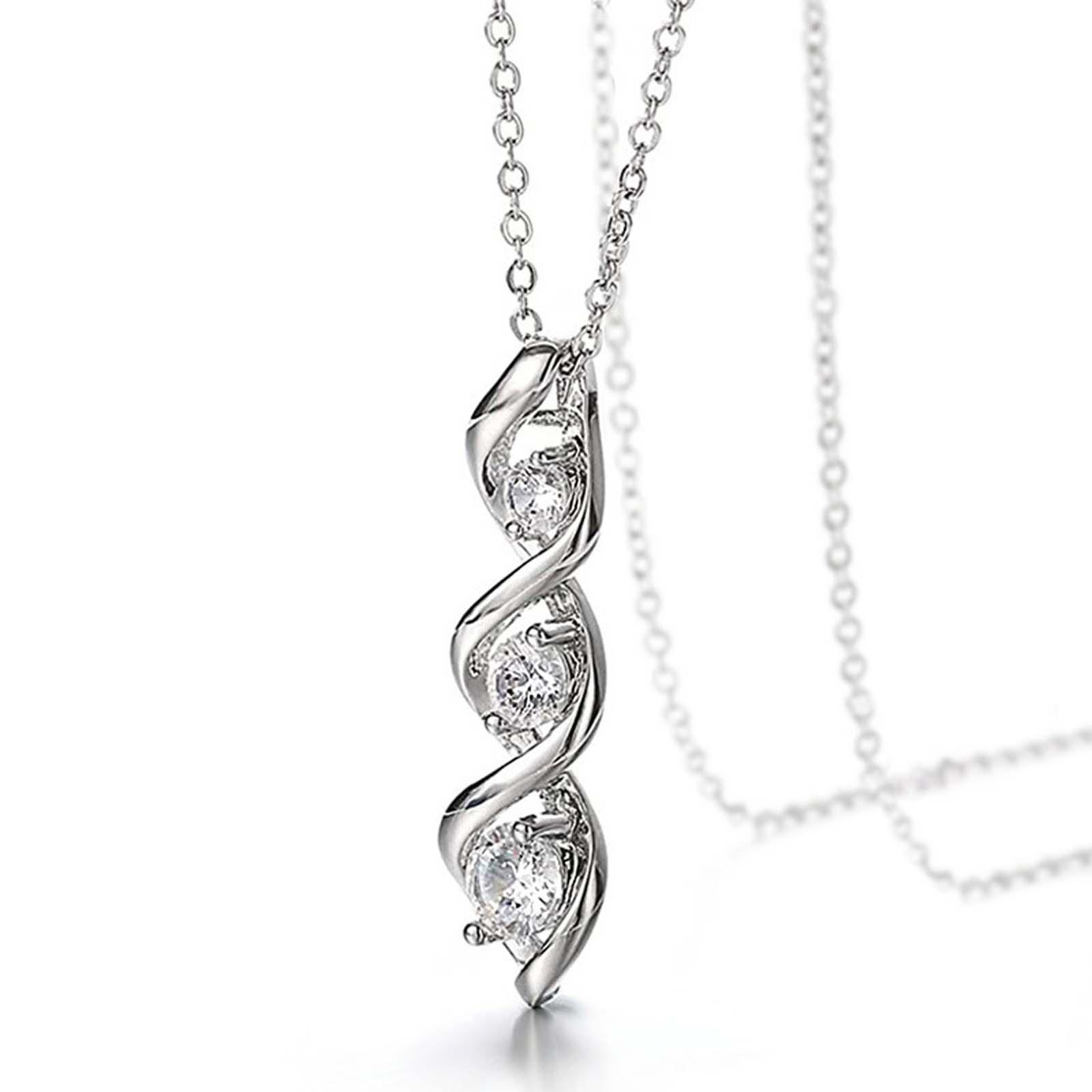 Creative zircon chemical molecule shape necklace classic spiral fashion accessories for girlfriend gifts suitable for parties and weddings