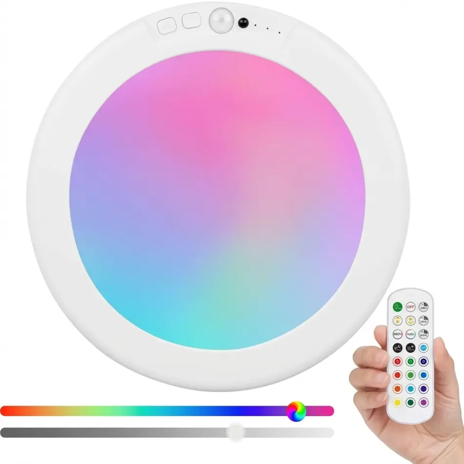RGB Charging Ceiling Light, Magnetic Dimmable Lamp, USB-Charging Magnetic Induction Light, No Wiring or Installation Required, 4000 mAh Battery, Includes Remote For Living Rooms, Hallways, Bedrooms, Indoor Lighting