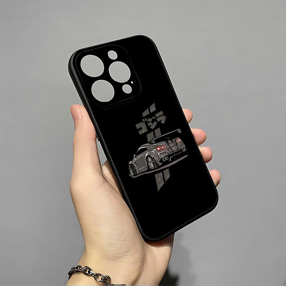 Personalized Print S-Skyline GTR Phone Case, Soft Silicone Black Multi-Models Cover for iPhone 11-17 Pro Max/Plus & Samsung Galaxy S23-S25, High-Detail Shockproof Protective Mobile Accessory