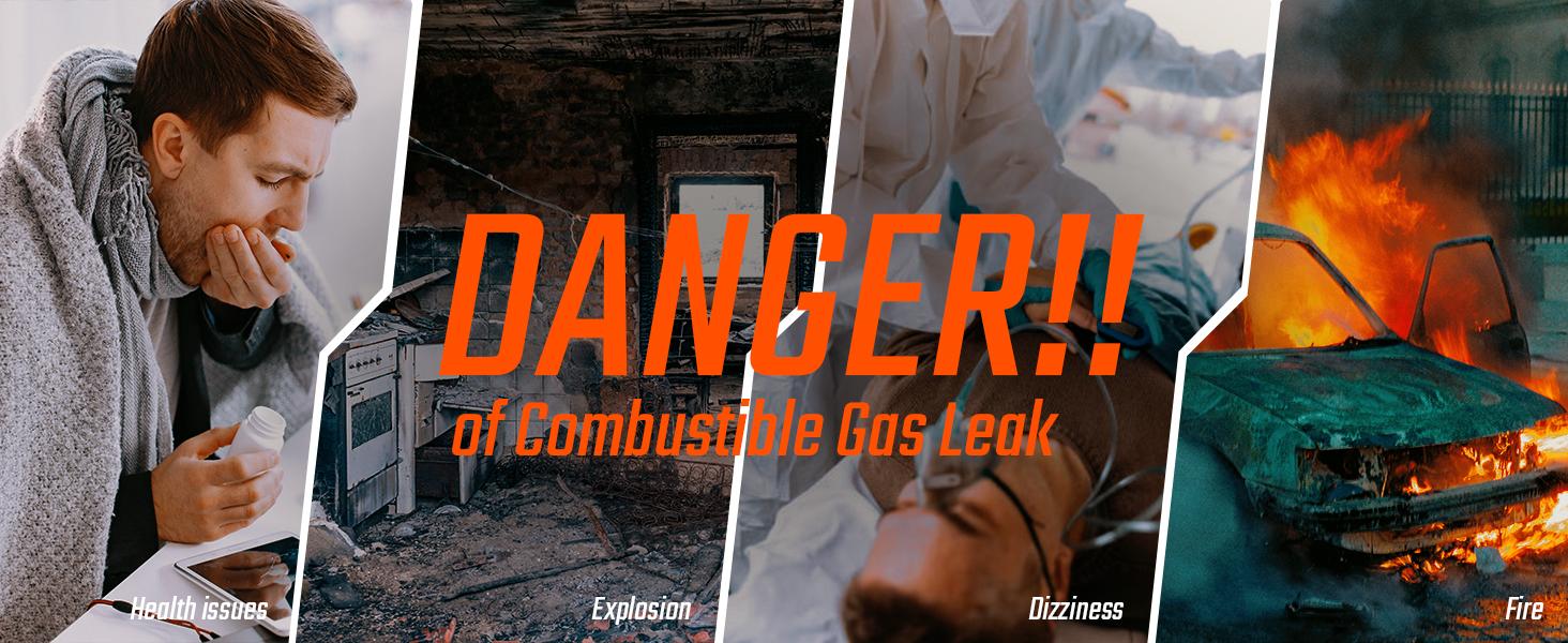 TopTes PT177 Gas Leak Detector, Natural Gas Detector with Audible & Visual Alarm, Portable Gas Sniffer to Locate Combustible Gas Leak Sources Like Methane, Propane for Home (Includes Battery x2)-Orange Safety TopTes PT177 Gas Leak Detector, Natural Gas Detector with Audible & Visual Alarm, Portable Gas Sniffer to Locate Combustible Gas Leak Sources Like Methane, Propane for Home (Includes Battery x2)-Orange Safety