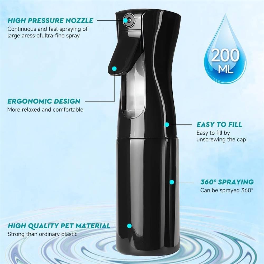 200ml/300ml empty spray bottles, refillable fine mist spray bottles, suitable for hair styling, cleaning, gardening, continuous watering, and also can be used as a sprayer.