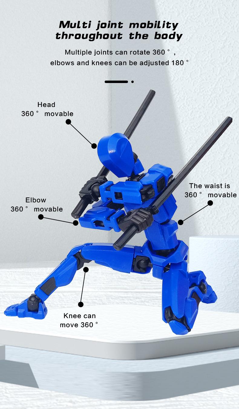 Interactive Multi-Joint Action Doll Toy, 13 Movable Joints Robot Mannequin Set, Creative Birthday Gift for Fun Play
