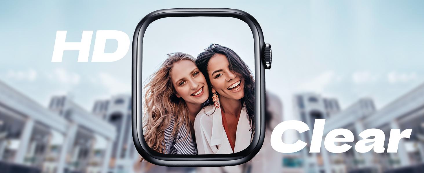 MAGIC JOHN Apple Watch Ceramic Screen Protector 2 Pack Easy Install Smooth Touch Anti Shock HD Clear Full Coverage