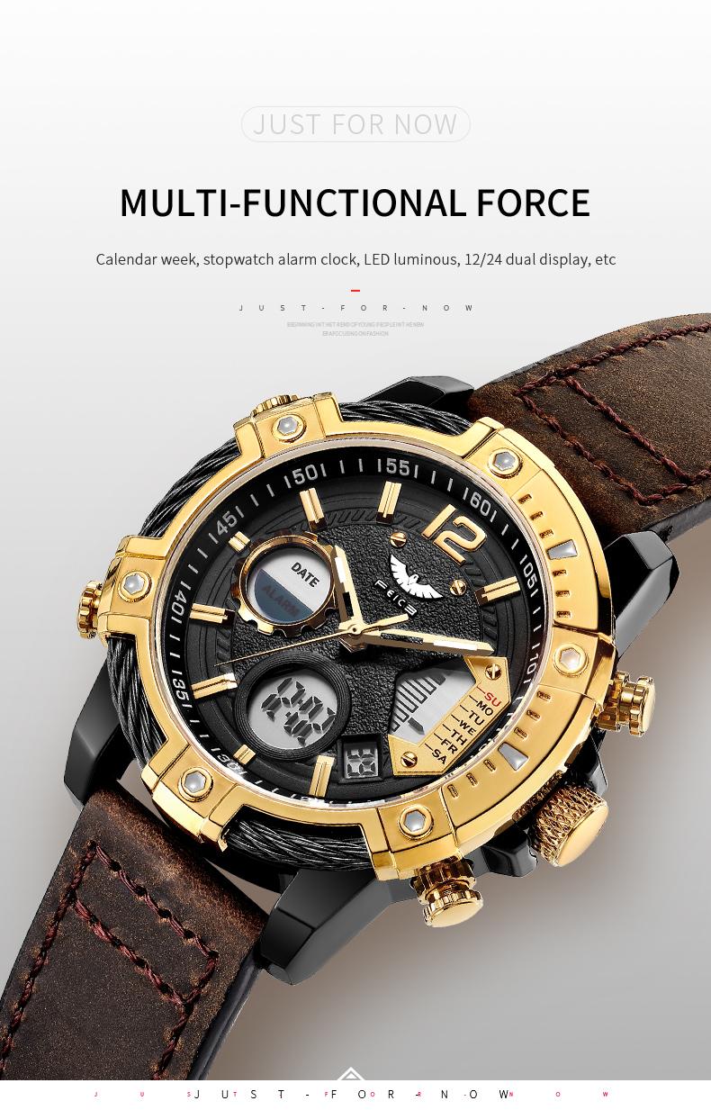 FEICE Genuine Luxury Men's Large Round Face Quartz Watch Set, 2026 New Multifunctional Luminescent Waterproof Steel Belt Timepiece with Modern Retro Design, Suitable for Daily/Formal Occasions FEICE Genuine Luxury Men's Large Round Face Quartz Watch Set, 2026 New Multifunctional Luminescent Waterproof Steel Belt Timepiece with Modern Retro Design, Suitable for Daily/Formal Occasions