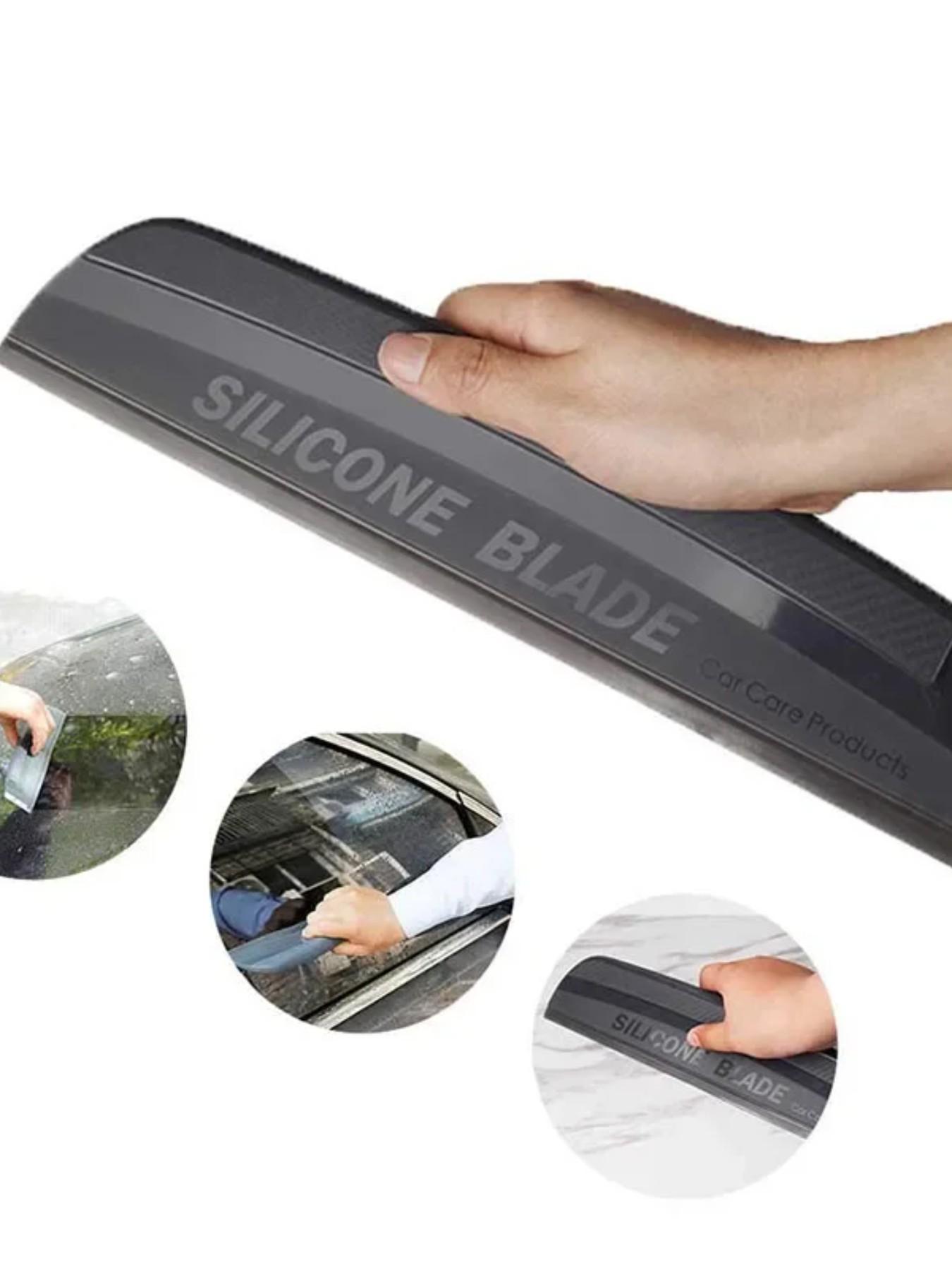 Multi-Purpose Soft Silicone Squeegee, Non-Scratch Handy Water Wiper Drying Blade, Car Wrap Film Scraping Tool, Auto & Household Glass Cleaning Accessory, Windshield Wiper