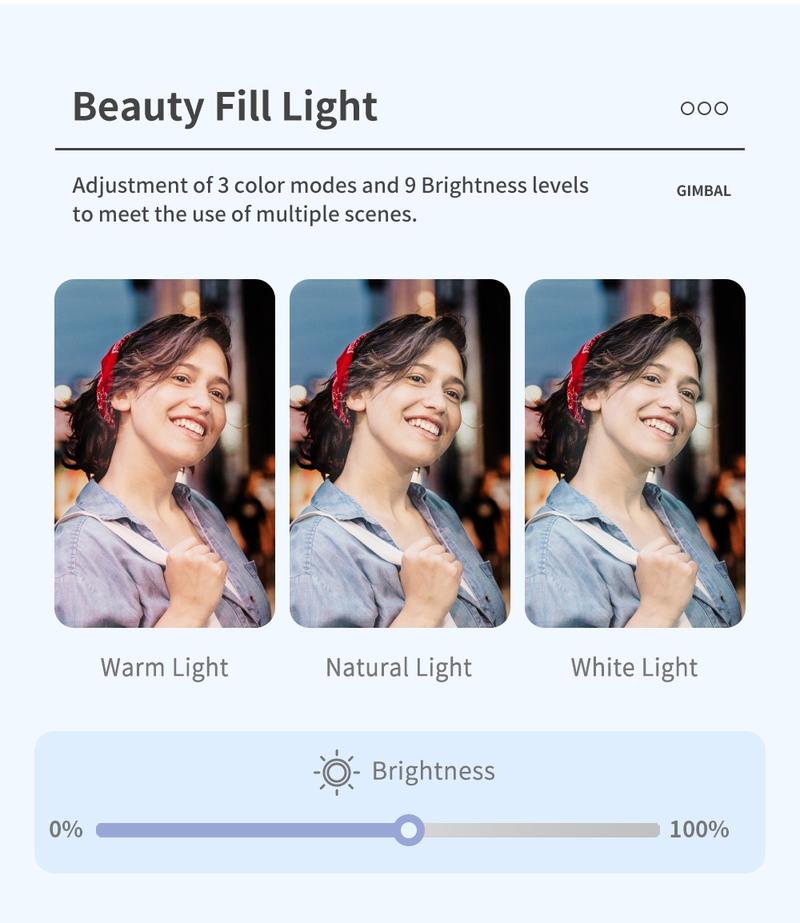 Selfie Q18 with 2D Gimbal and Tripod, Remote LED Light, Anti-Shake and Face Recognition for Perfect Photos, Smartphone Vlogging Kit