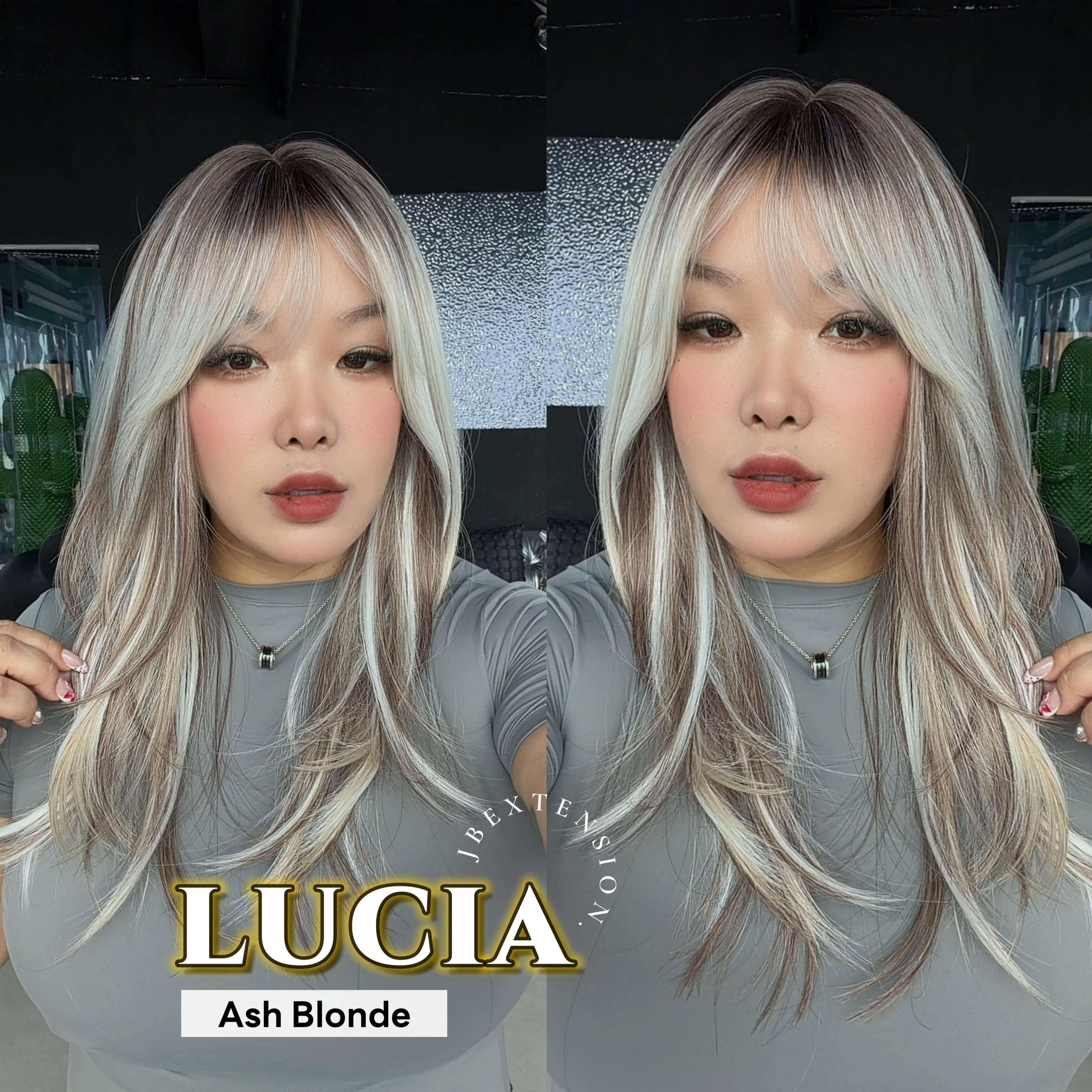 JBEXTENSION 21 Inches Natural Style Women Fashion Wig with Bangs LUCIA