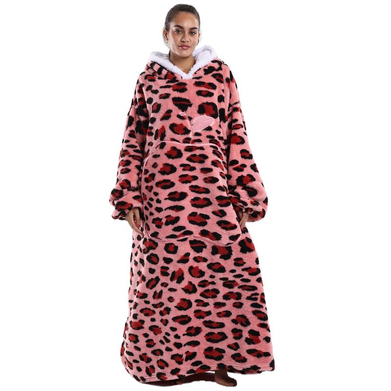 Msrlassn Plus Size Wearable Hoodie Blanket for Women Men, Oversized Hoodie Blanket Cozy Warm Flannel Sweatshirt with Big Pocket, Loungewear Womenswear Hooded Blanket as Gifts for Mom Girlfriend